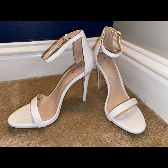 White ALDO open toe heels - Picture 1 of 4